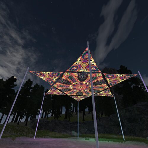 Fungal Rift - FR-HX02 and FR-TR03 - 1 UV-Hexagon and 6 UV-Triangles Canopy - 3D-Preview