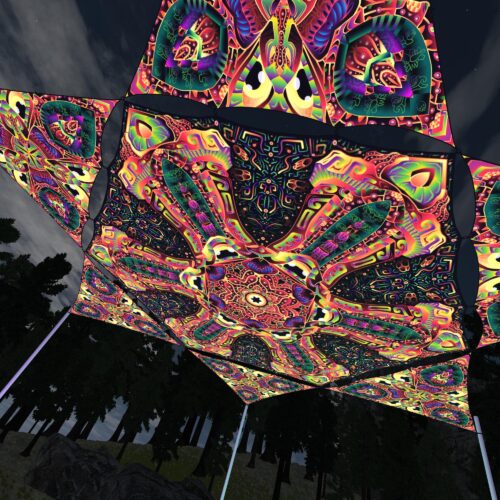 Fungal Rift - FR-HX02 and FR-TR03 - 1 UV-Hexagon and 6 UV-Triangles Canopy - 3D-Preview