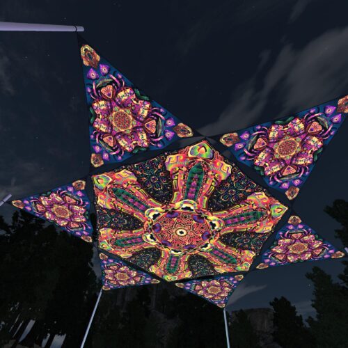 Fungal Rift - FR-HX02 and FR-TR04 - 1 UV-Hexagon and 6 UV-Triangles Canopy - 3D-Preview