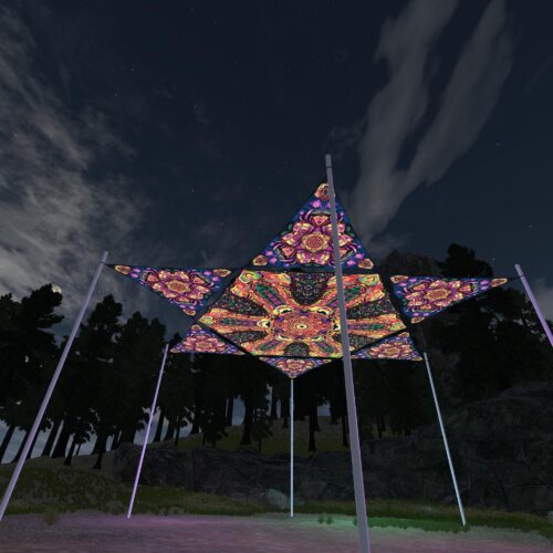 Fungal Rift - FR-HX02 and FR-TR04 - 1 UV-Hexagon and 6 UV-Triangles Canopy - 3D-Preview
