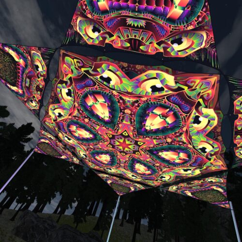 Fungal Rift - FR-HX03 and FR-TR01 - 1 UV-Hexagon and 6 UV-Triangles Canopy - 3D-Preview