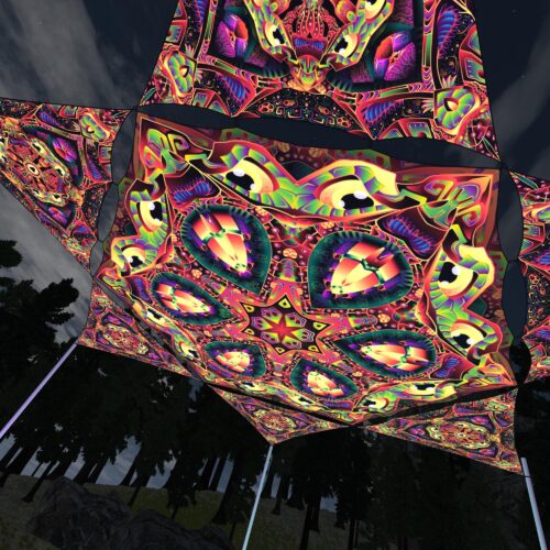 Fungal Rift - FR-HX03 and FR-TR02 - 1 UV-Hexagon and 6 UV-Triangles Canopy - 3D-Preview