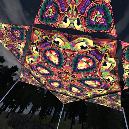 Fungal Rift - FR-HX03 and FR-TR03 - 1 UV-Hexagon and 6 UV-Triangles Canopy - 3D-Preview