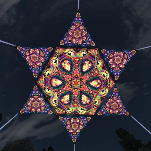 Fungal Rift - FR-HX03 and FR-TR04 - 1 UV-Hexagon and 6 UV-Triangles Canopy - 3D-Preview