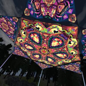 Fungal Rift - FR-HX03 and FR-TR04 - 1 UV-Hexagon and 6 UV-Triangles Canopy - 3D-Preview