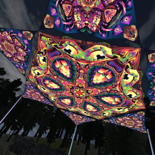 Fungal Rift - FR-HX03 and FR-TR04 - 1 UV-Hexagon and 6 UV-Triangles Canopy - 3D-Preview