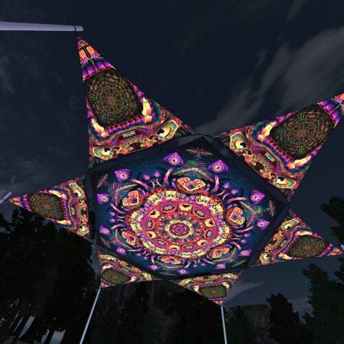 Fungal Rift - FR-HX04 and FR-TR01 - 1 UV-Hexagon and 6 UV-Triangles Canopy - 3D-Preview
