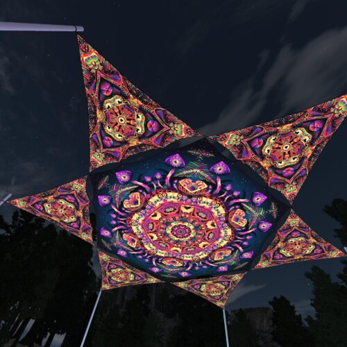 Fungal Rift - FR-HX04 and FR-TR02 - 1 UV-Hexagon and 6 UV-Triangles Canopy - 3D-Preview
