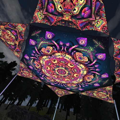 Fungal Rift - FR-HX04 and FR-TR02 - 1 UV-Hexagon and 6 UV-Triangles Canopy - 3D-Preview