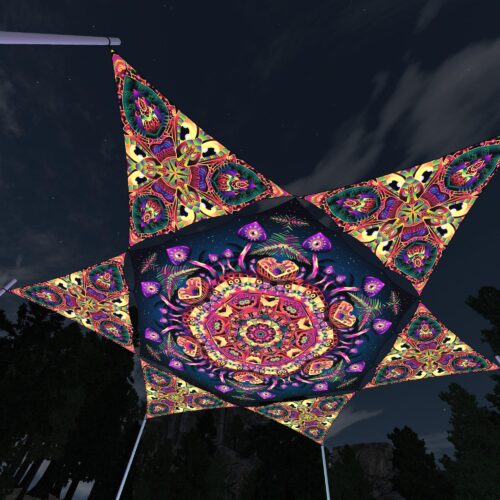 Fungal Rift - FR-HX04 and FR-TR03 - 1 UV-Hexagon and 6 UV-Triangles Canopy - 3D-Preview