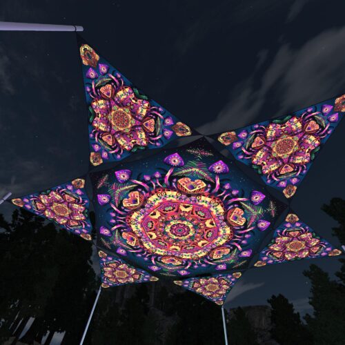 Fungal Rift - FR-HX04 and FR-TR04 - 1 UV-Hexagon and 6 UV-Triangles Canopy - 3D-Preview