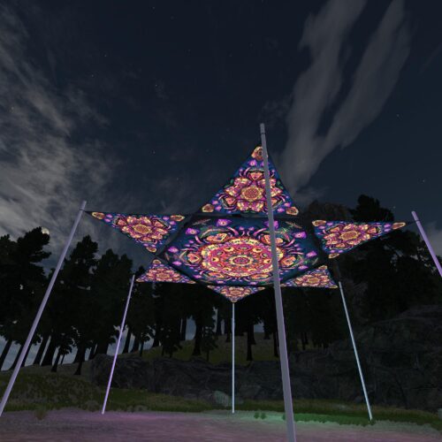 Fungal Rift - FR-HX04 and FR-TR04 - 1 UV-Hexagon and 6 UV-Triangles Canopy - 3D-Preview