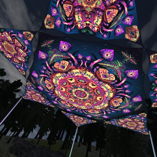 Fungal Rift - FR-HX04 and FR-TR04 - 1 UV-Hexagon and 6 UV-Triangles Canopy - 3D-Preview