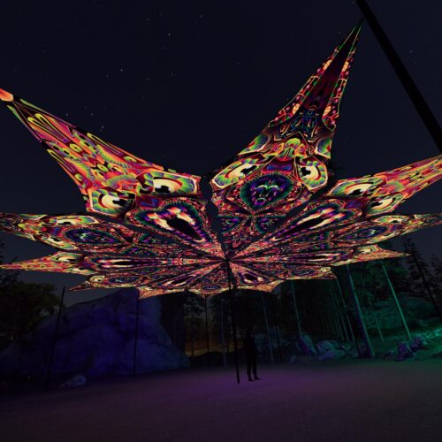 Fungal Rift - FR-PT01 and FR-PT02 - 12 UV-Petals Psychedelic Canopy - 3D-Preview