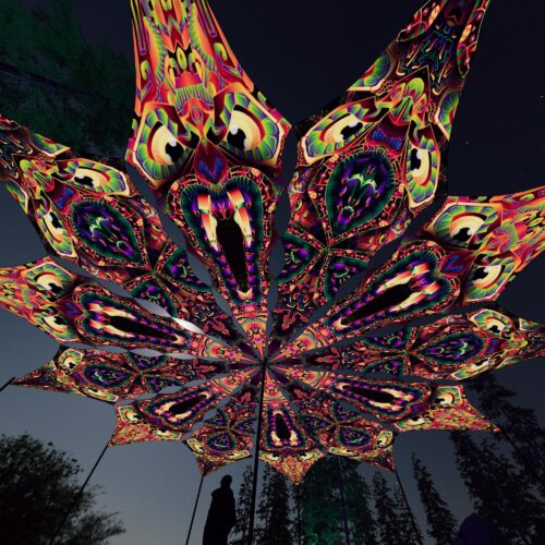 Fungal Rift - FR-PT01 and FR-PT02 - 12 UV-Petals Psychedelic Canopy - 3D-Preview