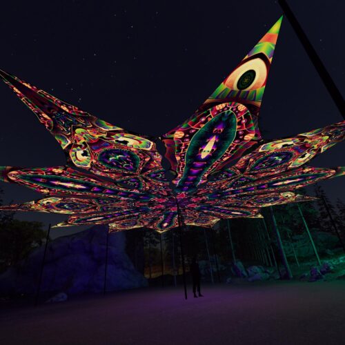 Fungal Rift - FR-PT02 and FR-PT03 - 12 UV-Petals Psychedelic Canopy - 3D-Preview