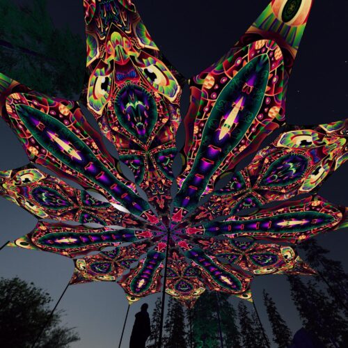 Fungal Rift - FR-PT02 and FR-PT03 - 12 UV-Petals Psychedelic Canopy - 3D-Preview