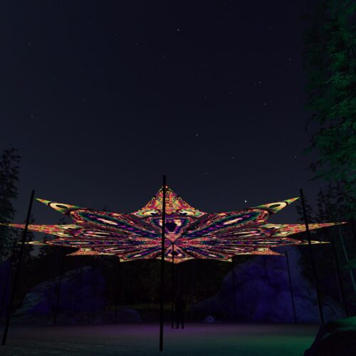 Fungal Rift - FR-PT03 and FR-PT01 - 12 UV-Petals Psychedelic Canopy - 3D-Preview