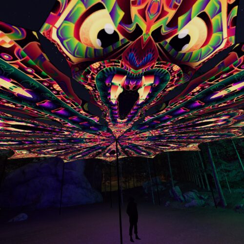 Fungal Rift - FR-PT03 and FR-PT01 - 12 UV-Petals Psychedelic Canopy - 3D-Preview
