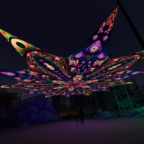 Fungal Rift - FR-PT03 and FR-PT04 - 12 UV-Petals Psychedelic Canopy - 3D-Preview