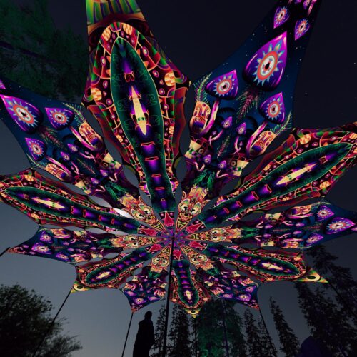 Fungal Rift - FR-PT03 and FR-PT04 - 12 UV-Petals Psychedelic Canopy - 3D-Preview