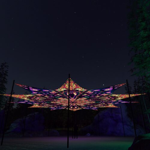 Fungal Rift - FR-PT04 and FR-PT01 - 12 UV-Petals Psychedelic Canopy - 3D-Preview