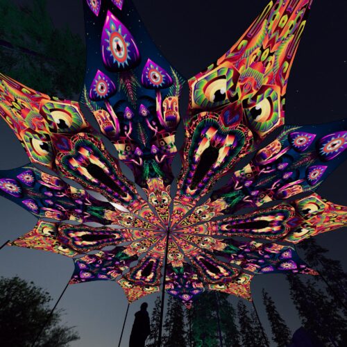 Fungal Rift - FR-PT04 and FR-PT01 - 12 UV-Petals Psychedelic Canopy - 3D-Preview