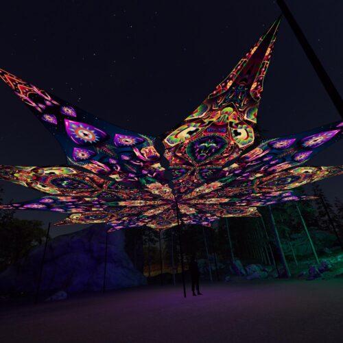 Fungal Rift - FR-PT04 and FR-PT02 - 12 UV-Petals Psychedelic Canopy - 3D-Preview