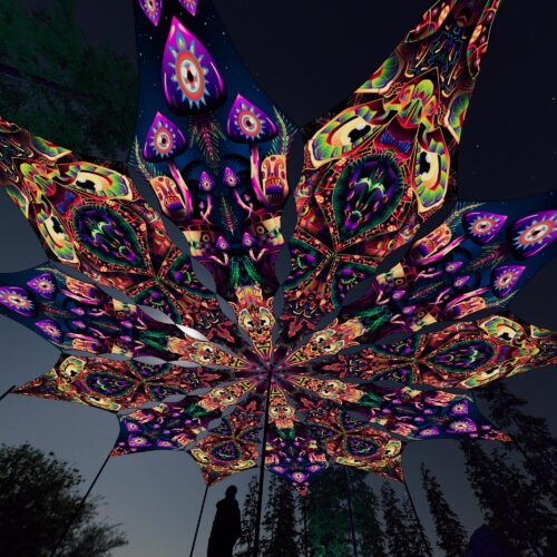 Fungal Rift - FR-PT04 and FR-PT02 - 12 UV-Petals Psychedelic Canopy - 3D-Preview