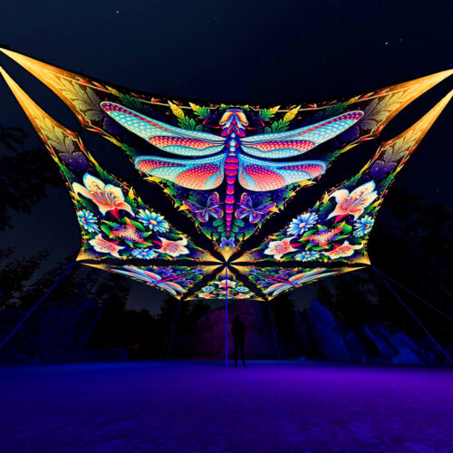 Wings of Harmony Drop - 6 Triangles Set - Dragonfly and Lilies - 3D Render Preview