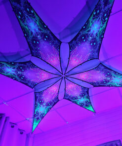 Geometry Galaxy - 6 Petals Canopy Set - UV-Reactive Flurescent Ceiling Decoration - Real Life Photo