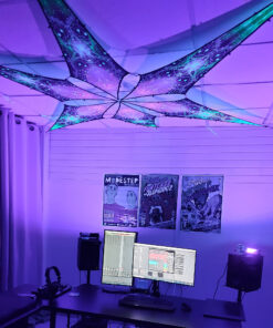Geometry Galaxy - 6 Petals Canopy Set - UV-Reactive Flurescent Ceiling Decoration - Real Life Photo