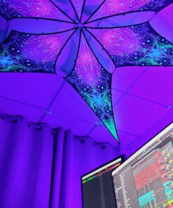 Geometry Galaxy - 6 Petals Canopy Set - UV-Reactive Flurescent Ceiling Decoration - Real Life Photo