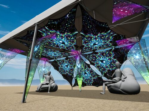 Enlightenment - EN-TR02 - Music Festival Camp Set - Advanced - 3D render - Daylight