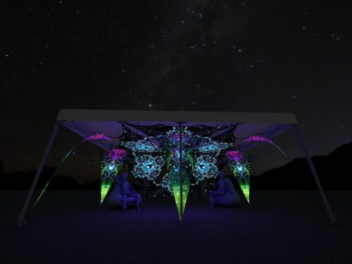 Enlightenment - EN-TR02 - Music Festival Camp Set - Advanced - 3D render - Night/UV-light
