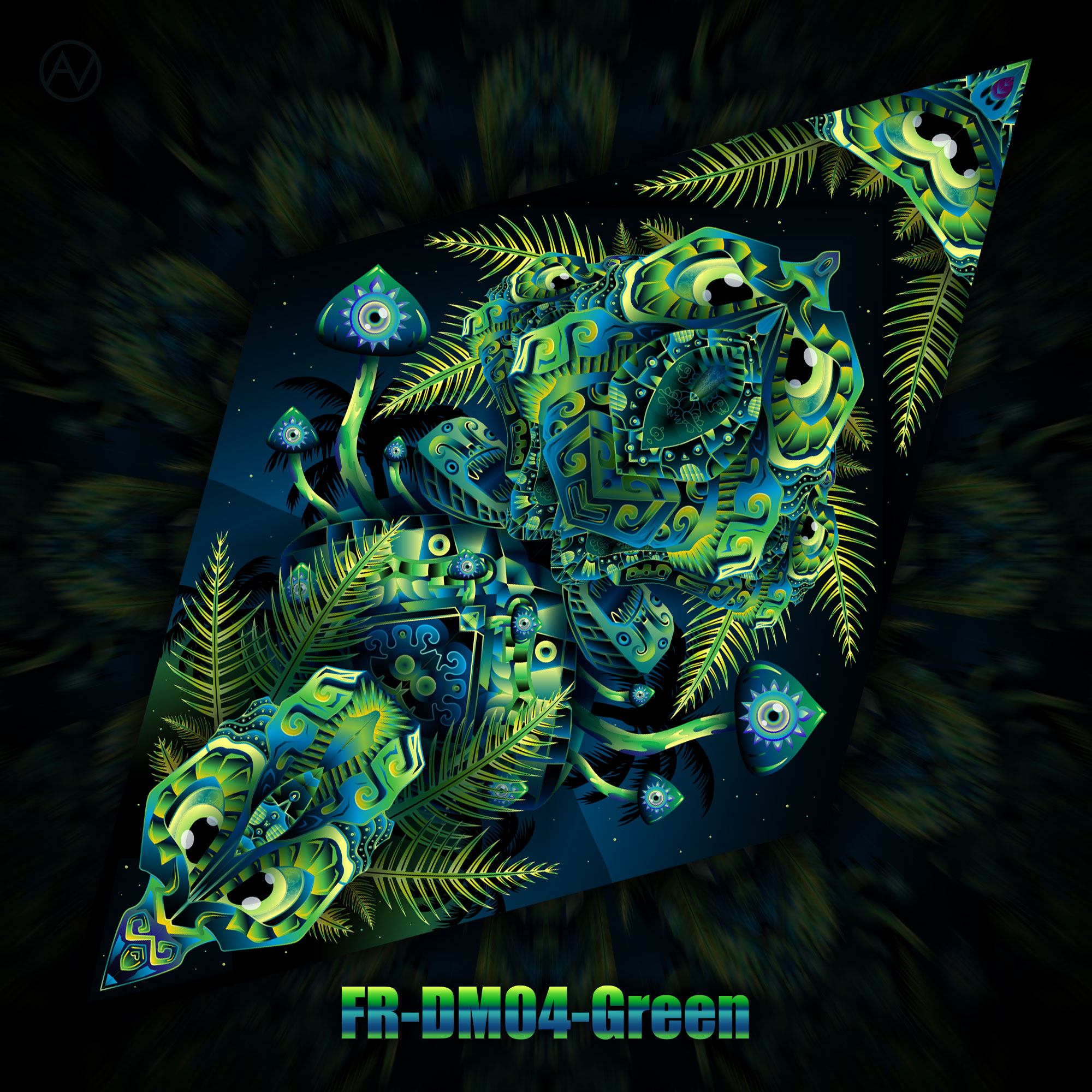 FR-DM04-Green - UV-Reactive Fluorescent Diamond - Design Preview
