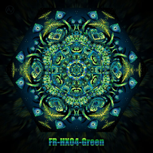 FR-HX04-Green - UV-Reactive Fluorescent Hexagon - Design Preview