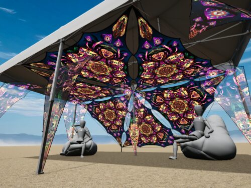 Fungal Rift - FR-TR04 - Music Festival Camp Set - Advanced - 3D render - Daylight