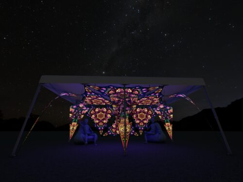Fungal Rift - FR-TR04 - Music Festival Camp Set - Advanced - 3D render - Night/UV-light