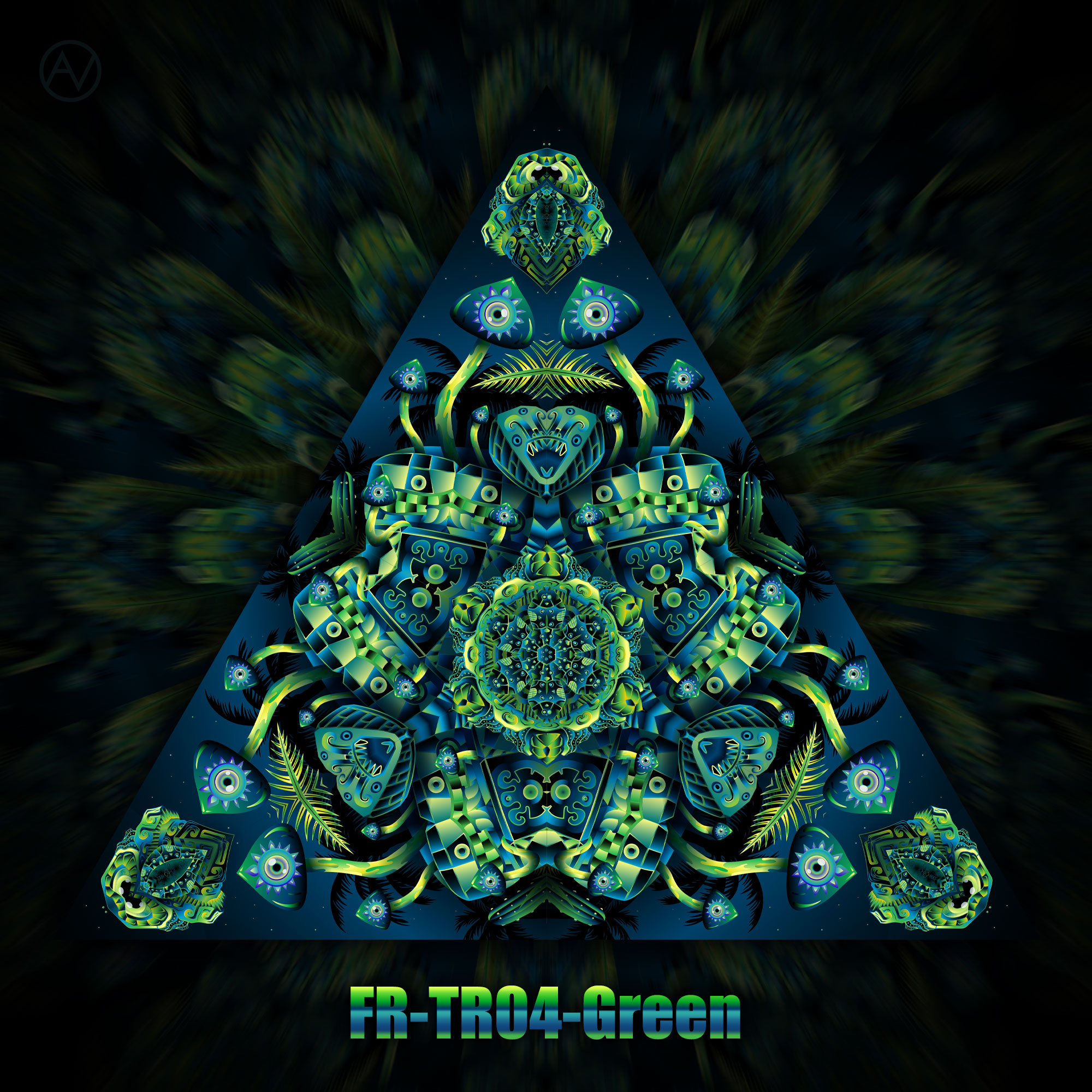 FR-TR04-Green - UV-Reactive Fluorescent Triangle - Design Preview