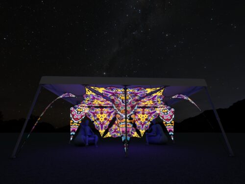 Lord Ganesha - GN-TR03 - Music Festival Camp Set - Advanced - 3D render - Night/UV-Light