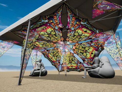 Lord Hanuman - HN-TR01 - Music Festival Camp Set - Advanced - 3D render - Daylight